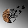 Wallity Tree And Birds - 322 Escultura de Pared Negro y Nogal